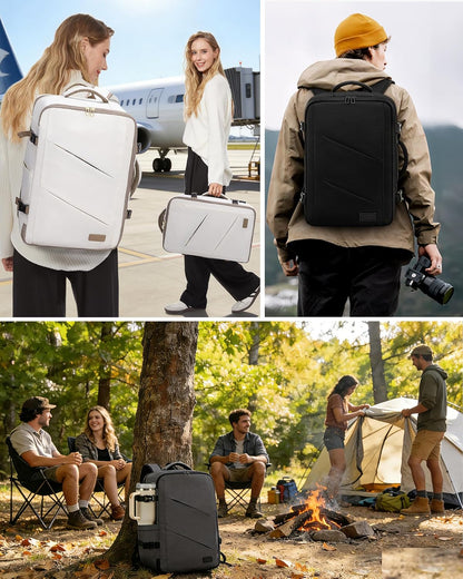 Travel Carry on Backpack for Men Women,Expandable 40L Extra Large Travel Laptop Backpack,Water Resistant Durable TSA Airline Approved Business College Carry on Bag Fit 17 Inch Computer,3 Pcs