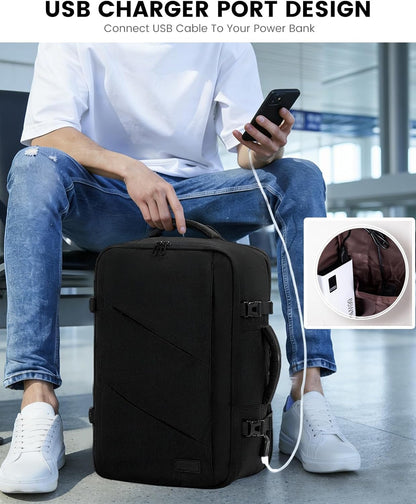 Travel Carry on Backpack for Men Women,Expandable 40L Extra Large Travel Laptop Backpack,Water Resistant Durable TSA Airline Approved Business College Carry on Bag Fit 17 Inch Computer,3 Pcs