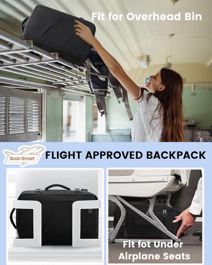 Travel Carry on Backpack for Men Women,Expandable 40L Extra Large Travel Laptop Backpack,Water Resistant Durable TSA Airline Approved Business College Carry on Bag Fit 17 Inch Computer,3 Pcs