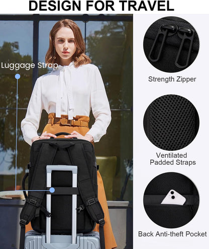 Travel Carry on Backpack for Men Women,Expandable 40L Extra Large Travel Laptop Backpack,Water Resistant Durable TSA Airline Approved Business College Carry on Bag Fit 17 Inch Computer,3 Pcs