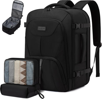 Travel Carry on Backpack for Men Women,Expandable 40L Extra Large Travel Laptop Backpack,Water Resistant Durable TSA Airline Approved Business College Carry on Bag Fit 17 Inch Computer,3 Pcs