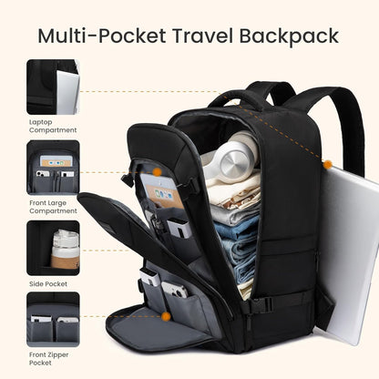 Travel Carry on Backpack for Men Women,Expandable 40L Extra Large Travel Laptop Backpack,Water Resistant Durable TSA Airline Approved Business College Carry on Bag Fit 17 Inch Computer,3 Pcs