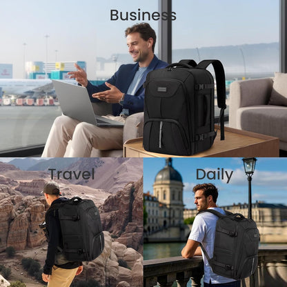 Travel Carry on Backpack for Men Women,Expandable 40L Extra Large Travel Laptop Backpack,Water Resistant Durable TSA Airline Approved Business College Carry on Bag Fit 17 Inch Computer,3 Pcs