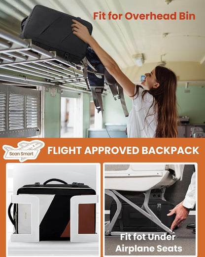 Travel Carry on Backpack for Men Women,Expandable 40L Extra Large Travel Laptop Backpack,Water Resistant Durable TSA Airline Approved Business College Carry on Bag Fit 17 Inch Computer,3 Pcs