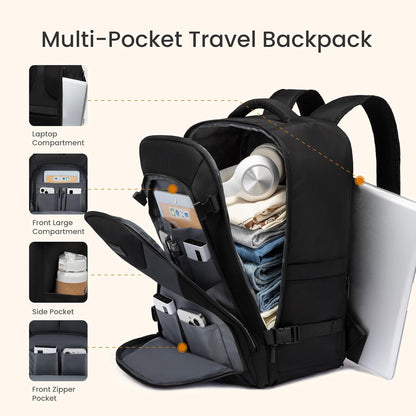 Travel Carry on Backpack for Men Women,Expandable 40L Extra Large Travel Laptop Backpack,Water Resistant Durable TSA Airline Approved Business College Carry on Bag Fit 17 Inch Computer,3 Pcs