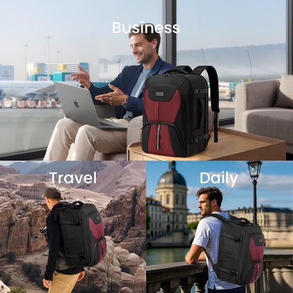 Travel Carry on Backpack for Men Women,Expandable 40L Extra Large Travel Laptop Backpack,Water Resistant Durable TSA Airline Approved Business College Carry on Bag Fit 17 Inch Computer,3 Pcs