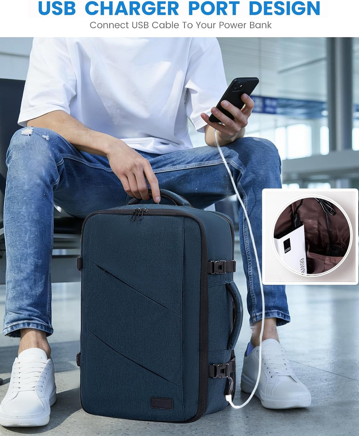 Travel Carry on Backpack for Men Women,Expandable 40L Extra Large Travel Laptop Backpack,Water Resistant Durable TSA Airline Approved Business College Carry on Bag Fit 17 Inch Computer,3 Pcs