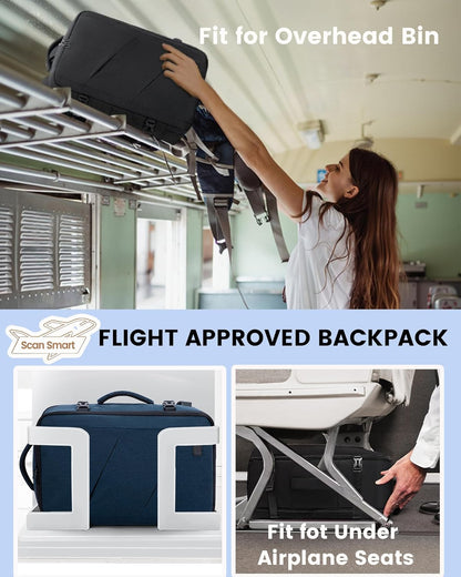 Travel Carry on Backpack for Men Women,Expandable 40L Extra Large Travel Laptop Backpack,Water Resistant Durable TSA Airline Approved Business College Carry on Bag Fit 17 Inch Computer,3 Pcs