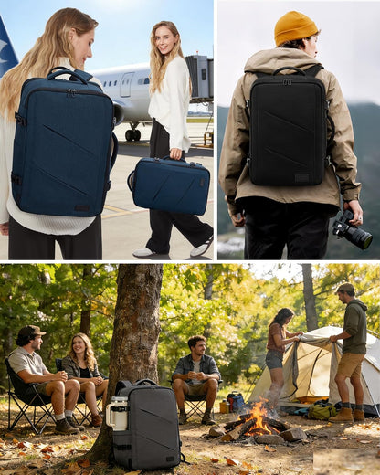 Travel Carry on Backpack for Men Women,Expandable 40L Extra Large Travel Laptop Backpack,Water Resistant Durable TSA Airline Approved Business College Carry on Bag Fit 17 Inch Computer,3 Pcs