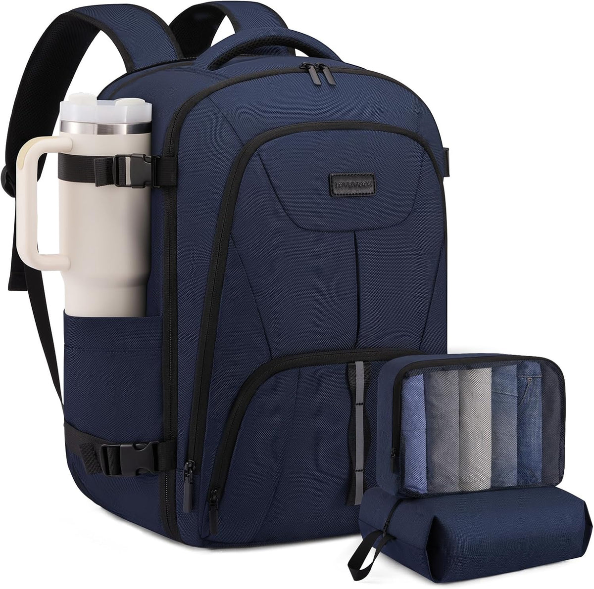 Travel Carry on Backpack for Men Women,Expandable 40L Extra Large Travel Laptop Backpack,Water Resistant Durable TSA Airline Approved Business College Carry on Bag Fit 17 Inch Computer,3 Pcs