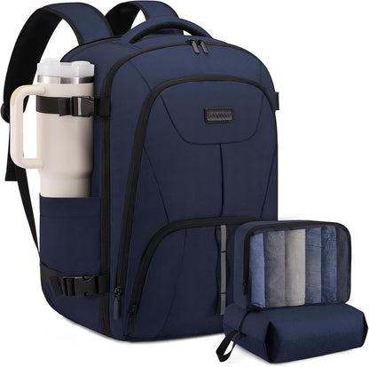 Travel Carry on Backpack for Men Women,Expandable 40L Extra Large Travel Laptop Backpack,Water Resistant Durable TSA Airline Approved Business College Carry on Bag Fit 17 Inch Computer,3 Pcs