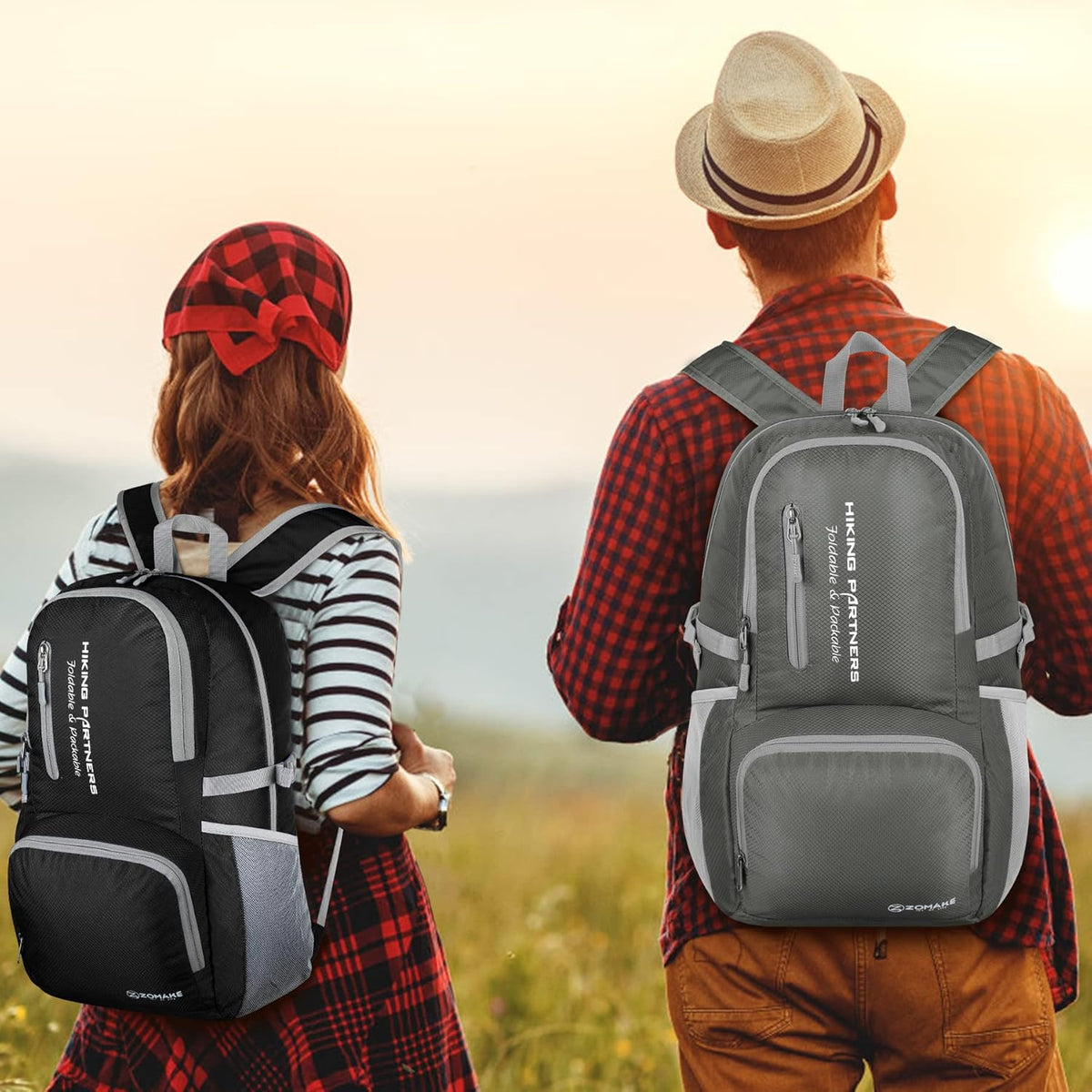Lightweight Packable Backpack 35L, Foldable Backpacks Water Resistant Collapsible Light Daypack for Hiking(Silver Grey)