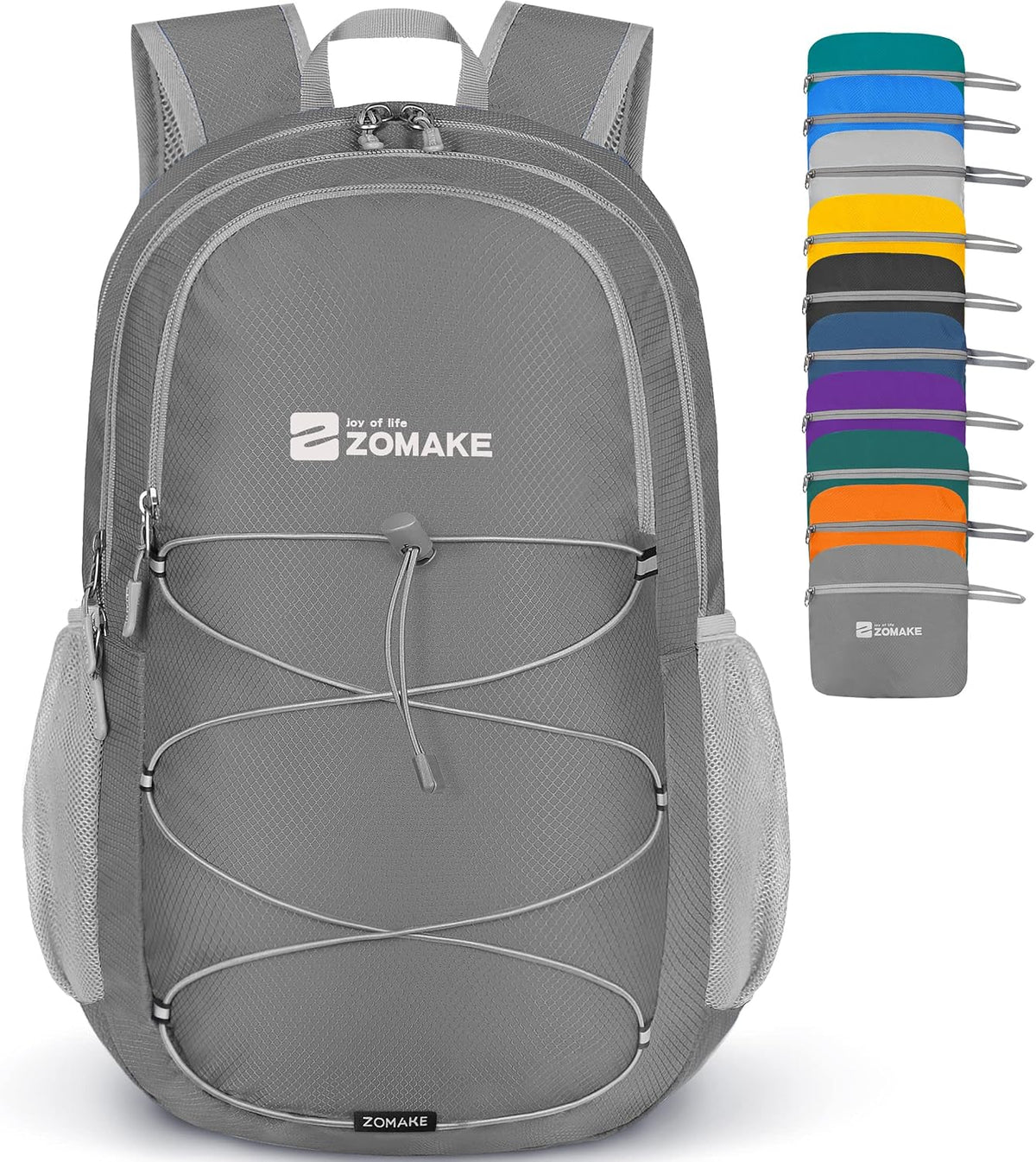 Lightweight Packable Backpack 35L, Foldable Backpacks Water Resistant Collapsible Light Daypack for Hiking(Silver Grey)