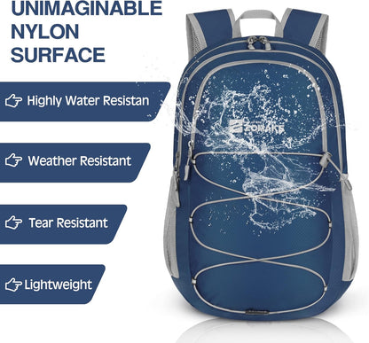 Lightweight Packable Backpack 35L, Foldable Backpacks Water Resistant Collapsible Light Daypack for Hiking(Silver Grey)