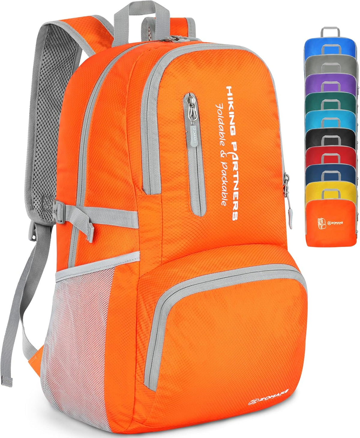 Lightweight Packable Backpack 35L, Foldable Backpacks Water Resistant Collapsible Light Daypack for Hiking(Silver Grey)