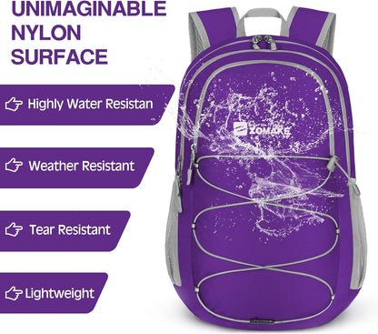 Lightweight Packable Backpack 35L, Foldable Backpacks Water Resistant Collapsible Light Daypack for Hiking(Silver Grey)