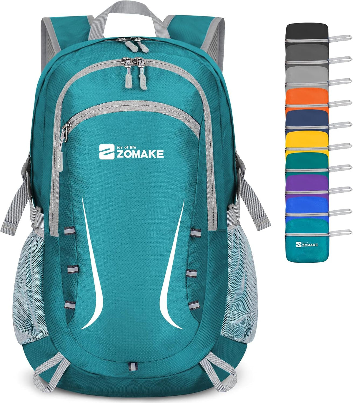 Lightweight Packable Backpack 35L, Foldable Backpacks Water Resistant Collapsible Light Daypack for Hiking(Silver Grey)