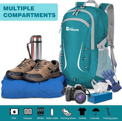 Lightweight Packable Backpack 35L, Foldable Backpacks Water Resistant Collapsible Light Daypack for Hiking(Silver Grey)