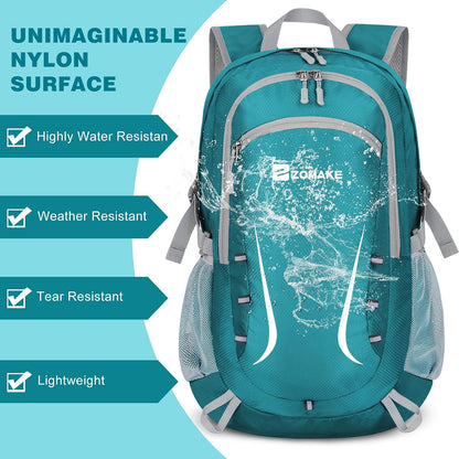 Lightweight Packable Backpack 35L, Foldable Backpacks Water Resistant Collapsible Light Daypack for Hiking(Silver Grey)