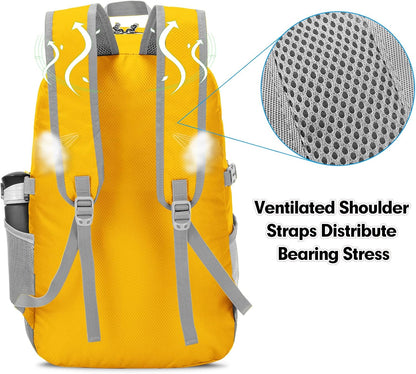 Lightweight Packable Backpack 35L, Foldable Backpacks Water Resistant Collapsible Light Daypack for Hiking(Silver Grey)