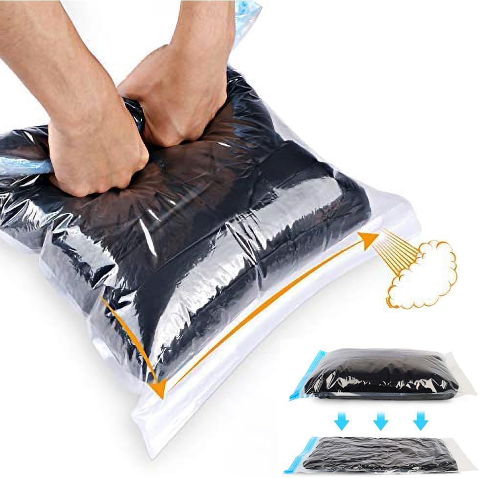 Compression Bags - Travel Accessories - 10 Pack Space Saver Bags - No Vacuum or Pump Needed - Storage Bags for Travel Essentials - Home Packing-Organizers