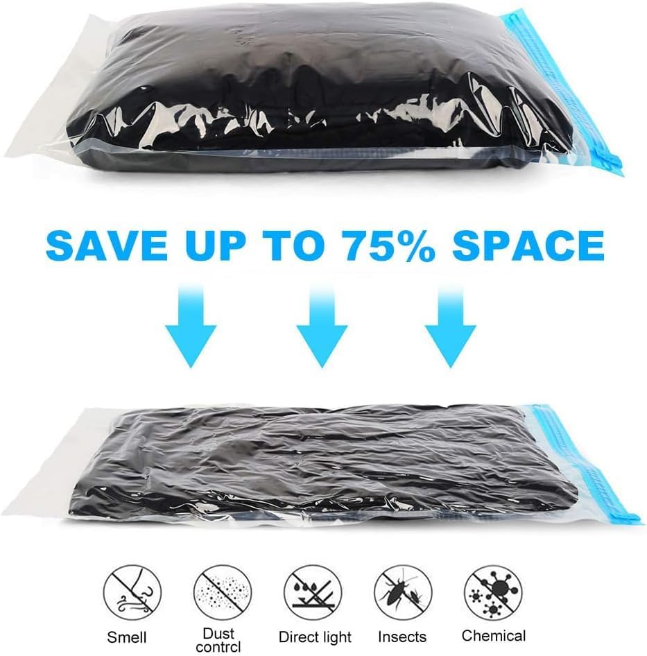 Compression Bags - Travel Accessories - 10 Pack Space Saver Bags - No Vacuum or Pump Needed - Storage Bags for Travel Essentials - Home Packing-Organizers
