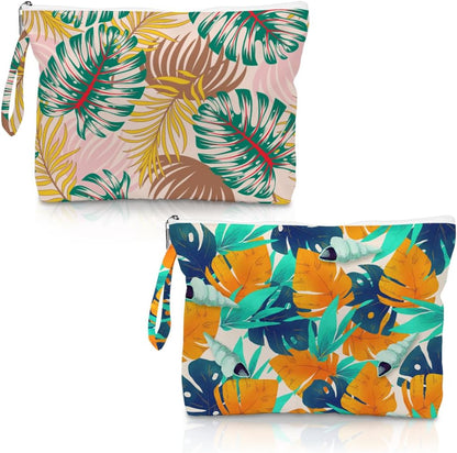 Wet Bag, 2 Pack Travel Vacation Reusable Waterproof Dry Wet Zipper Organizer for Weekend Getaway Beach Trip Gym Daily Toiletry Storage