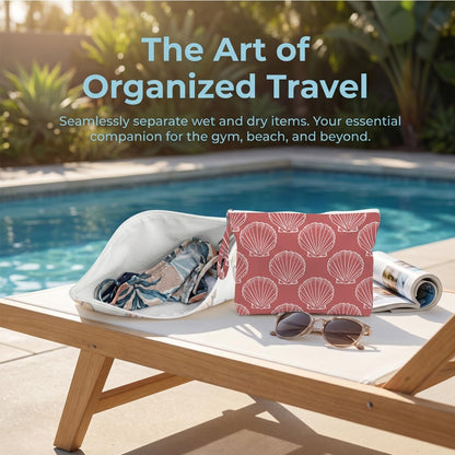 Wet Bag, 2 Pack Travel Vacation Reusable Waterproof Dry Wet Zipper Organizer for Weekend Getaway Beach Trip Gym Daily Toiletry Storage