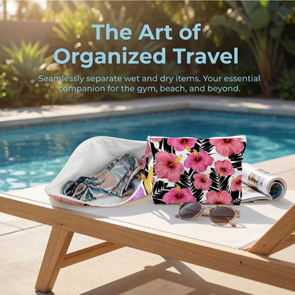 Wet Bag, 2 Pack Travel Vacation Reusable Waterproof Dry Wet Zipper Organizer for Weekend Getaway Beach Trip Gym Daily Toiletry Storage