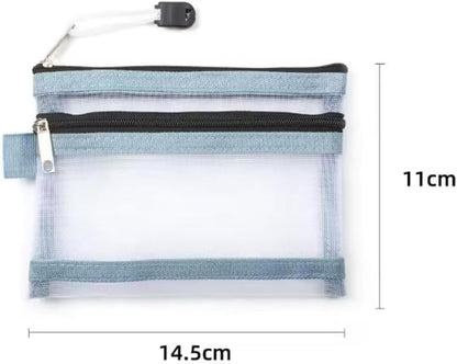 3 Pack Travel Document Organizer Case with Dual Zipper Card Pouch Mesh Small Travel Pouch Passport Holder Passport Wallet for Travel Essentials ID Cards Credit Card Money Coins Air Tickets