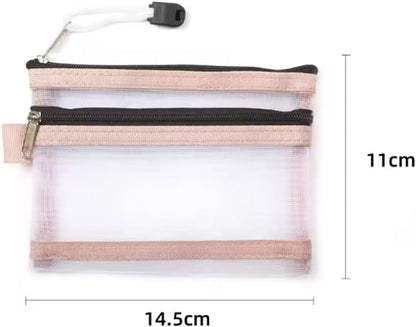3 Pack Travel Document Organizer Case with Dual Zipper Card Pouch Mesh Small Travel Pouch Passport Holder Passport Wallet for Travel Essentials ID Cards Credit Card Money Coins Air Tickets