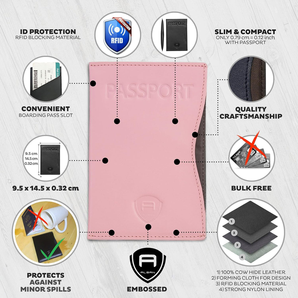 RFID Passport Holder Women Men RFID Blocking Travel Passport Wallet Case Genuine Leather Passport Cover porta pasaporte