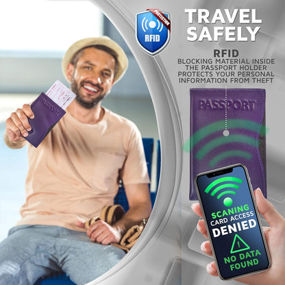 RFID Passport Holder Women Men RFID Blocking Travel Passport Wallet Case Genuine Leather Passport Cover porta pasaporte