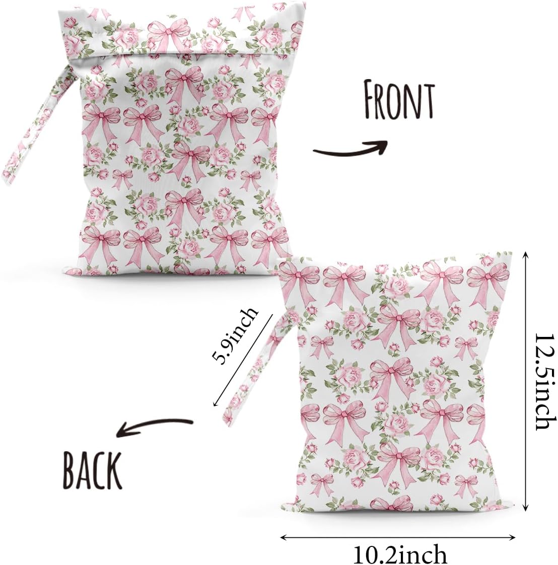 Waterproof Cloth Diaper Wet Dry Bag Reusable Travel Beach Pool Wet Bags | Daycare Soiled Toddler Items Yoga Gym Bag for Swimsuits Wet Clothes Bags - Pink Coastal Pattern