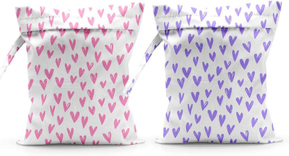 Waterproof Cloth Diaper Wet Dry Bag Reusable Travel Beach Pool Wet Bags | Daycare Soiled Toddler Items Yoga Gym Bag for Swimsuits Wet Clothes Bags - Pink Coastal Pattern