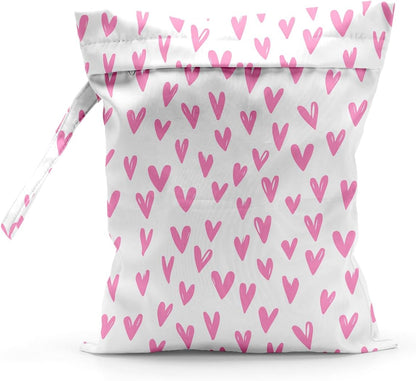 Waterproof Cloth Diaper Wet Dry Bag Reusable Travel Beach Pool Wet Bags | Daycare Soiled Toddler Items Yoga Gym Bag for Swimsuits Wet Clothes Bags - Pink Coastal Pattern