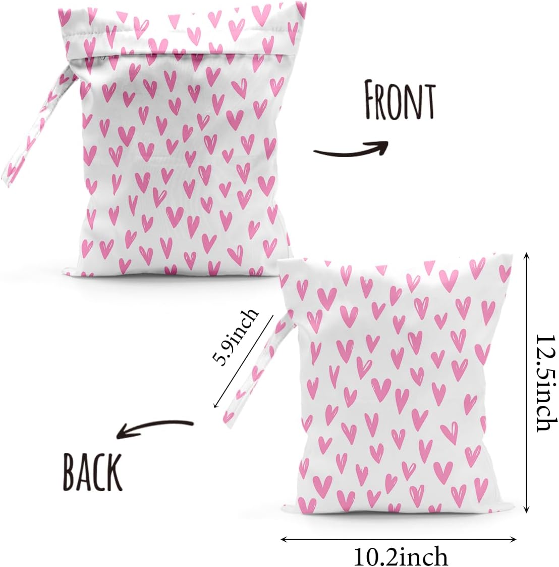 Waterproof Cloth Diaper Wet Dry Bag Reusable Travel Beach Pool Wet Bags | Daycare Soiled Toddler Items Yoga Gym Bag for Swimsuits Wet Clothes Bags - Pink Coastal Pattern