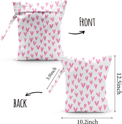 Waterproof Cloth Diaper Wet Dry Bag Reusable Travel Beach Pool Wet Bags | Daycare Soiled Toddler Items Yoga Gym Bag for Swimsuits Wet Clothes Bags - Pink Coastal Pattern