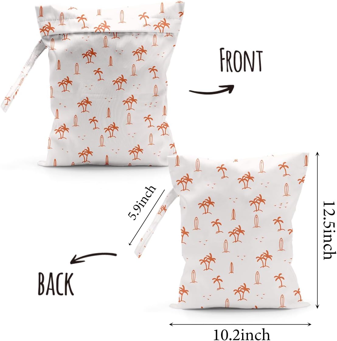 Waterproof Cloth Diaper Wet Dry Bag Reusable Travel Beach Pool Wet Bags | Daycare Soiled Toddler Items Yoga Gym Bag for Swimsuits Wet Clothes Bags - Pink Coastal Pattern