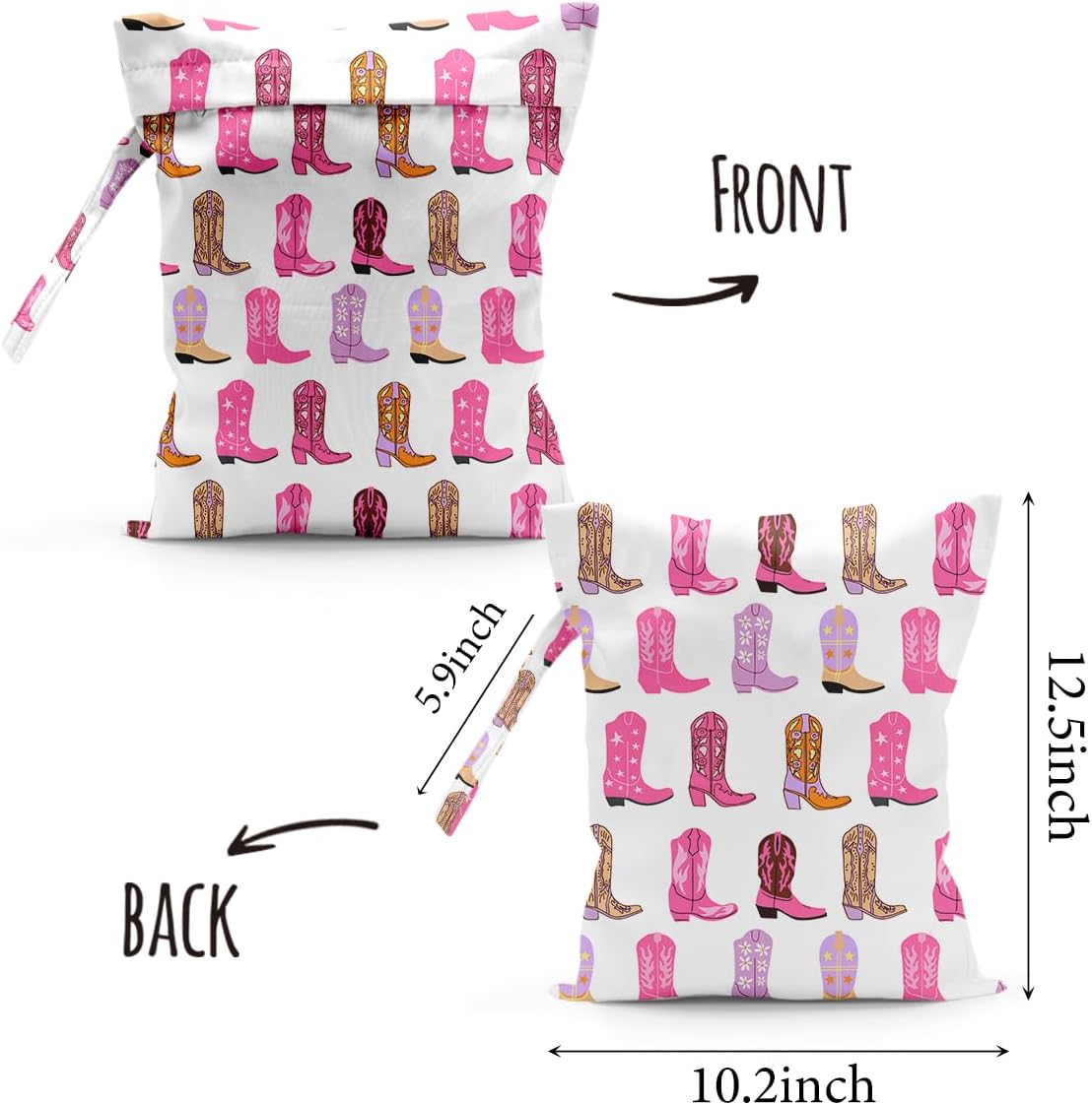 Waterproof Cloth Diaper Wet Dry Bag Reusable Travel Beach Pool Wet Bags | Daycare Soiled Toddler Items Yoga Gym Bag for Swimsuits Wet Clothes Bags - Pink Coastal Pattern