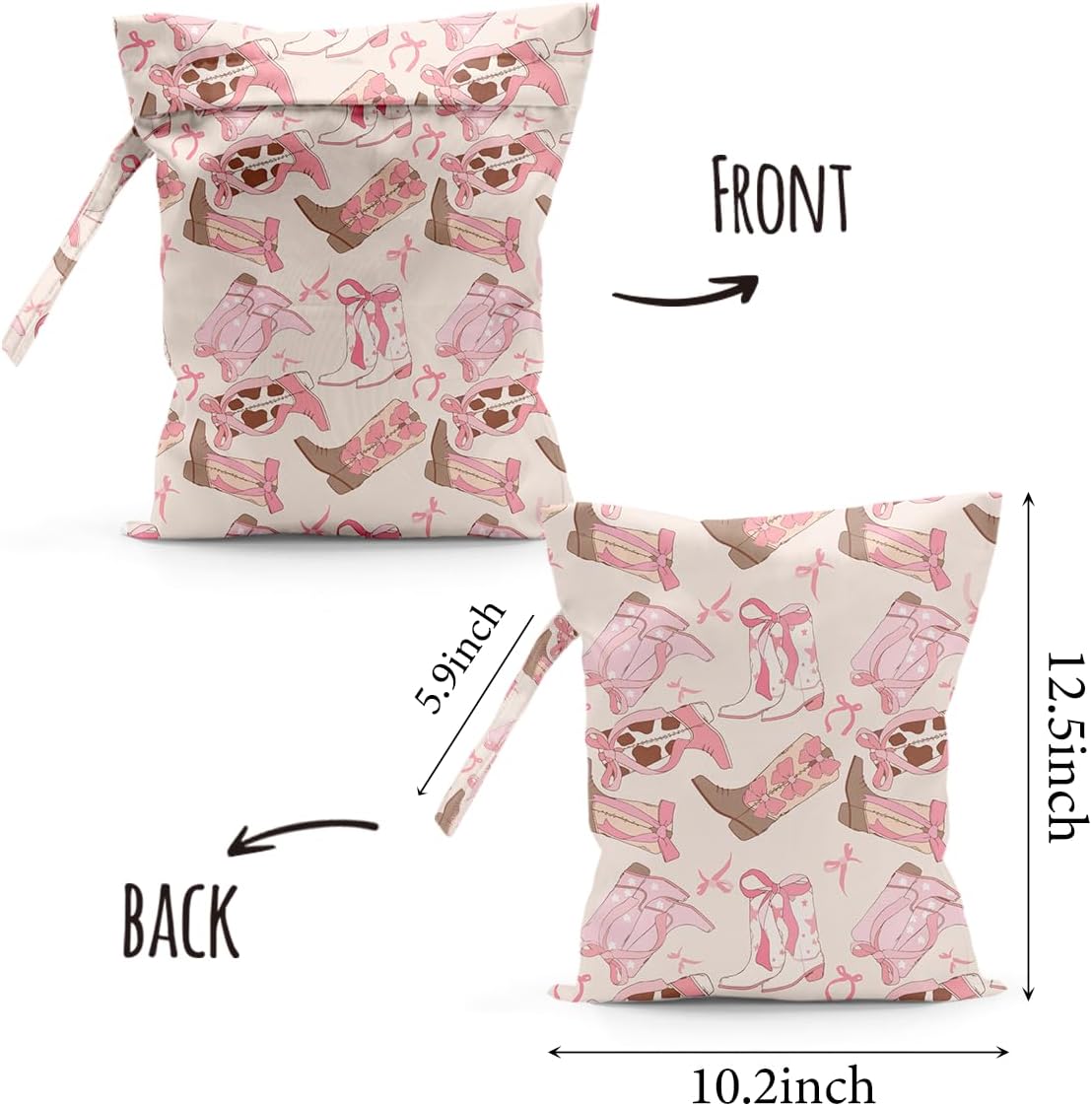 Waterproof Cloth Diaper Wet Dry Bag Reusable Travel Beach Pool Wet Bags | Daycare Soiled Toddler Items Yoga Gym Bag for Swimsuits Wet Clothes Bags - Pink Coastal Pattern