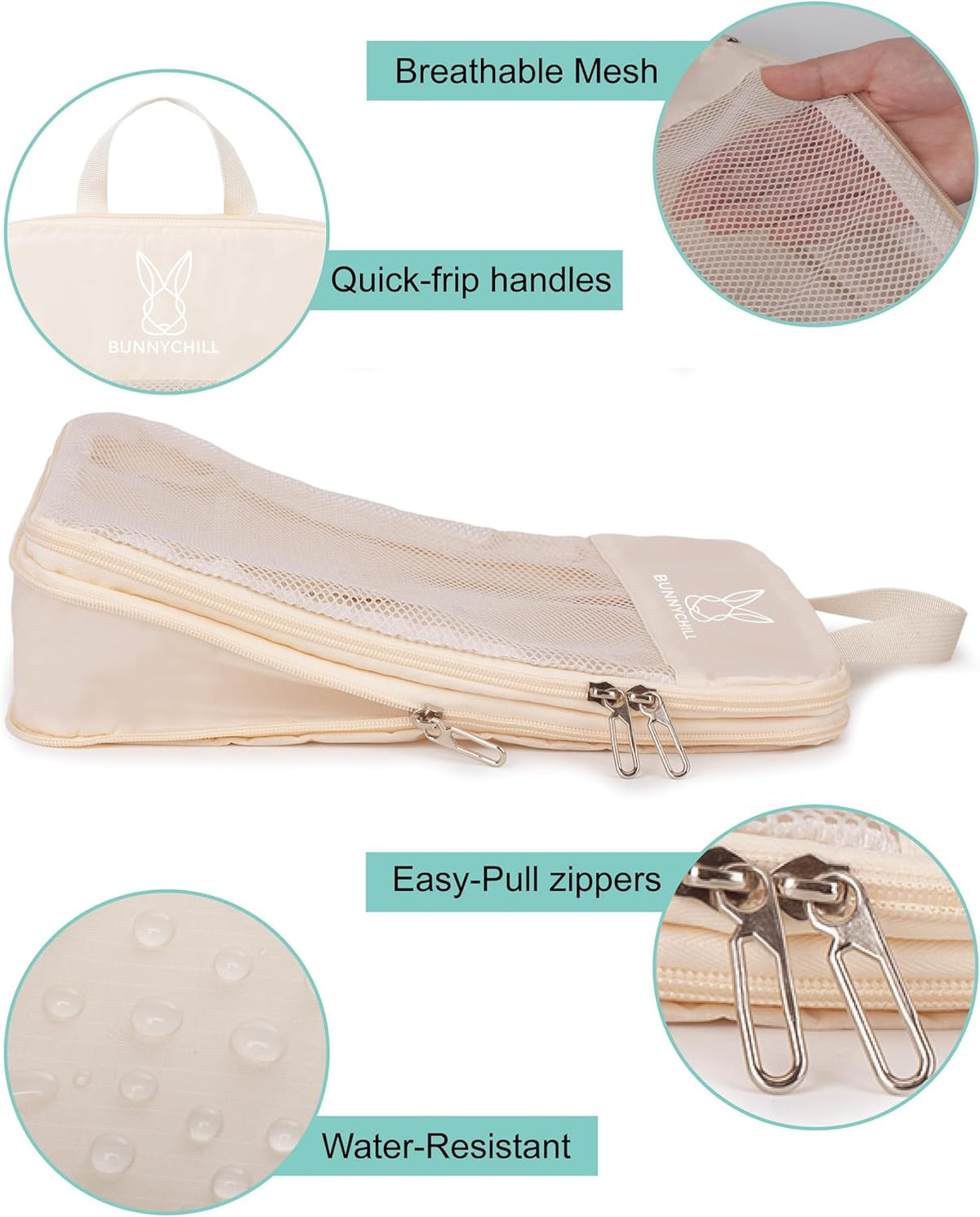 6/8 Sets Compression Packing Cubes for Travel, Portable Zipper Packing Cube for Cloting, Expandable Space Saver Storage Luggage Organizer Bags for Suitcases