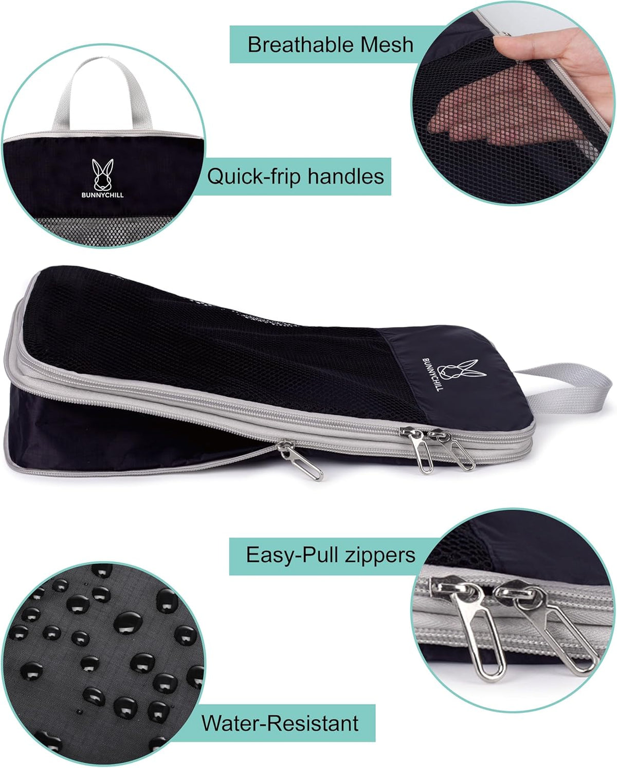6/8 Sets Compression Packing Cubes for Travel, Portable Zipper Packing Cube for Cloting, Expandable Space Saver Storage Luggage Organizer Bags for Suitcases