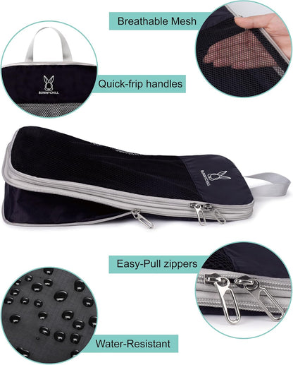 6/8 Sets Compression Packing Cubes for Travel, Portable Zipper Packing Cube for Cloting, Expandable Space Saver Storage Luggage Organizer Bags for Suitcases