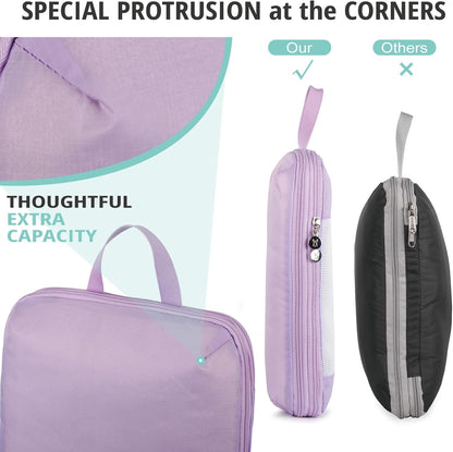 6/8 Sets Compression Packing Cubes for Travel, Portable Zipper Packing Cube for Cloting, Expandable Space Saver Storage Luggage Organizer Bags for Suitcases