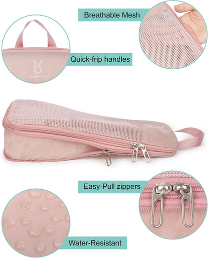 6/8 Sets Compression Packing Cubes for Travel, Portable Zipper Packing Cube for Cloting, Expandable Space Saver Storage Luggage Organizer Bags for Suitcases