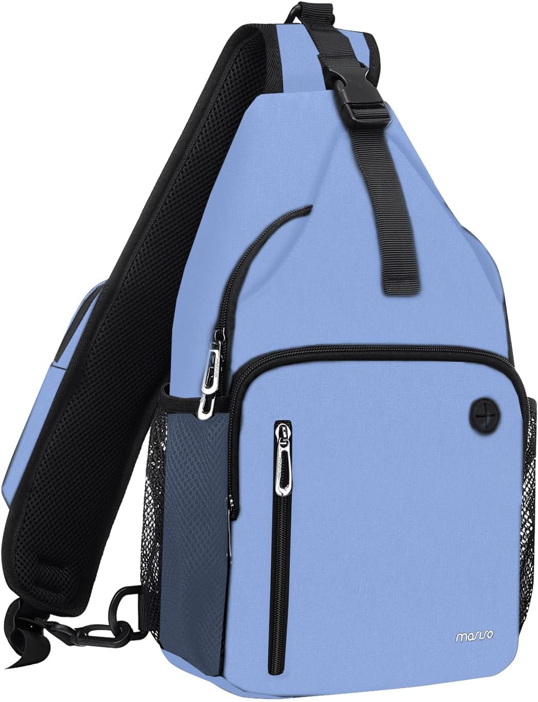 Sling Backpack Bag, Crossbody Shoulder Bag Travel Hiking Daypack Chest Bag with Front Square Pocket&USB Charging Port