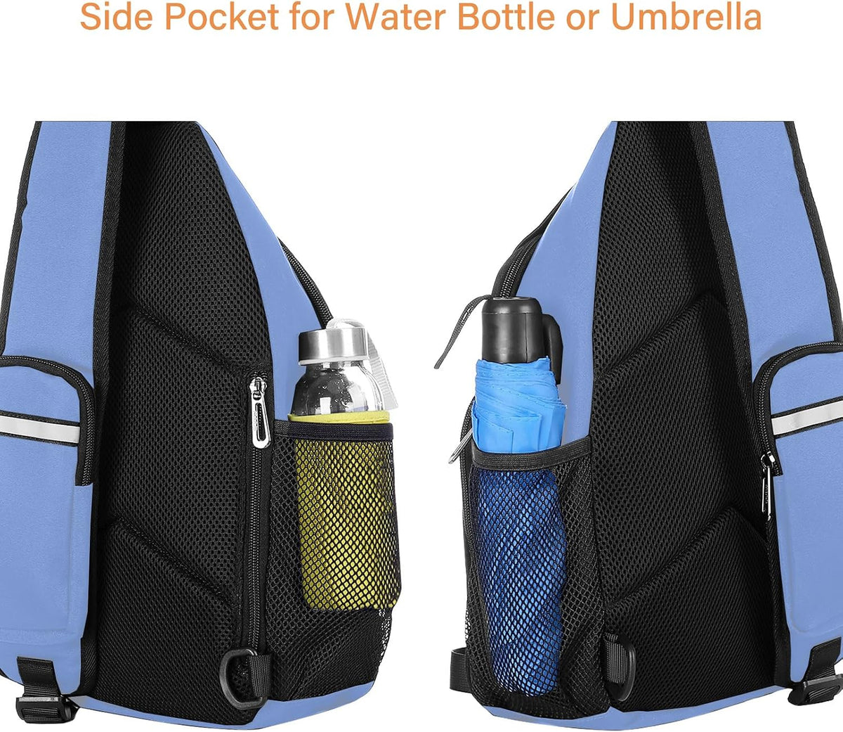 Sling Backpack Bag, Crossbody Shoulder Bag Travel Hiking Daypack Chest Bag with Front Square Pocket&USB Charging Port