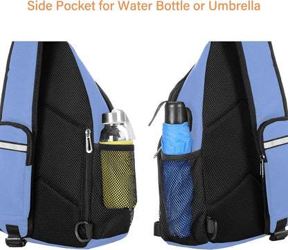 Sling Backpack Bag, Crossbody Shoulder Bag Travel Hiking Daypack Chest Bag with Front Square Pocket&USB Charging Port