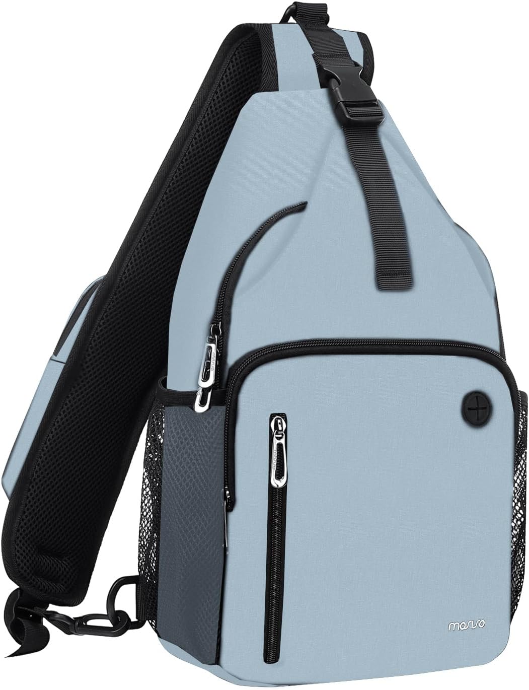 Sling Backpack Bag, Crossbody Shoulder Bag Travel Hiking Daypack Chest Bag with Front Square Pocket&USB Charging Port